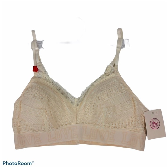 NWT SO by Kohl’s Jr Women’s Lace Bralette Large - Picture 1 of 9